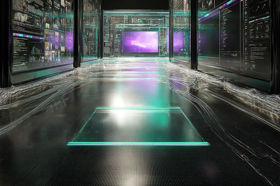Futuristic creative agency workstation