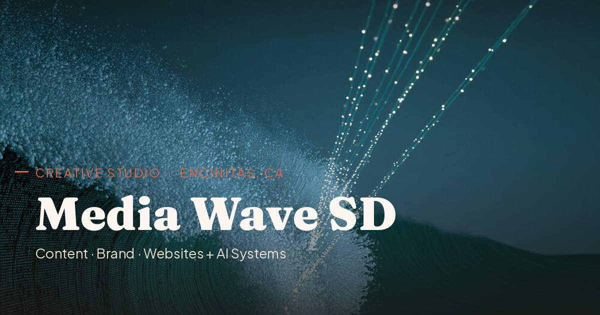 Media Wave SD | Creative Studio — Content, Brand, Websites + AI Systems