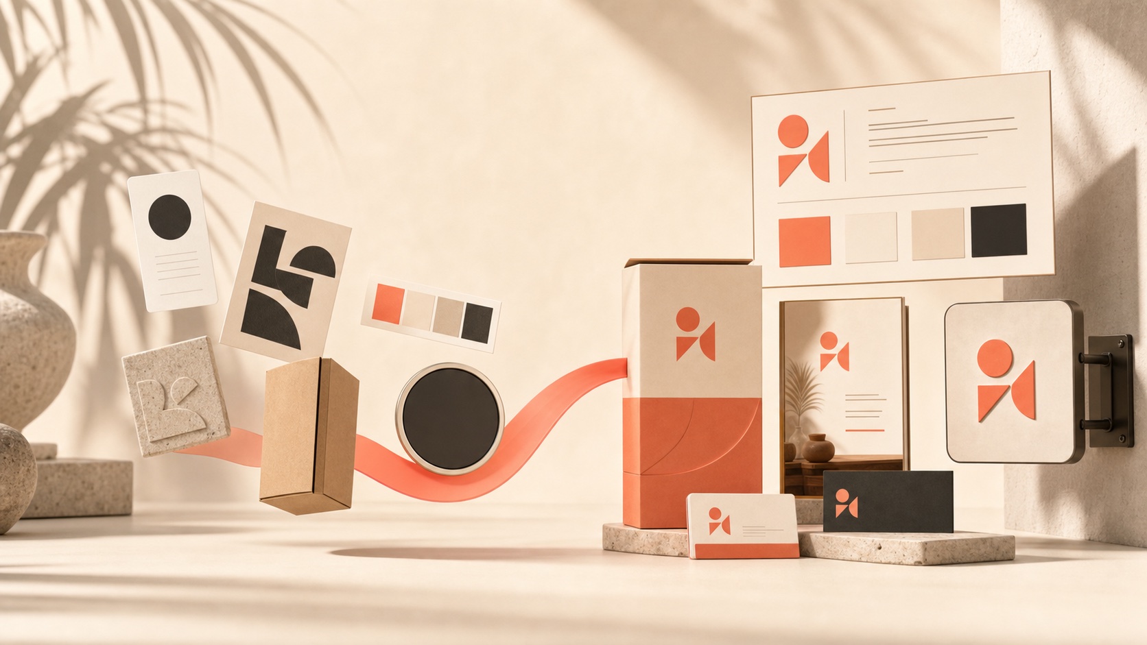 Loose visual ideas becoming one consistent system across color, packaging, print, and signage