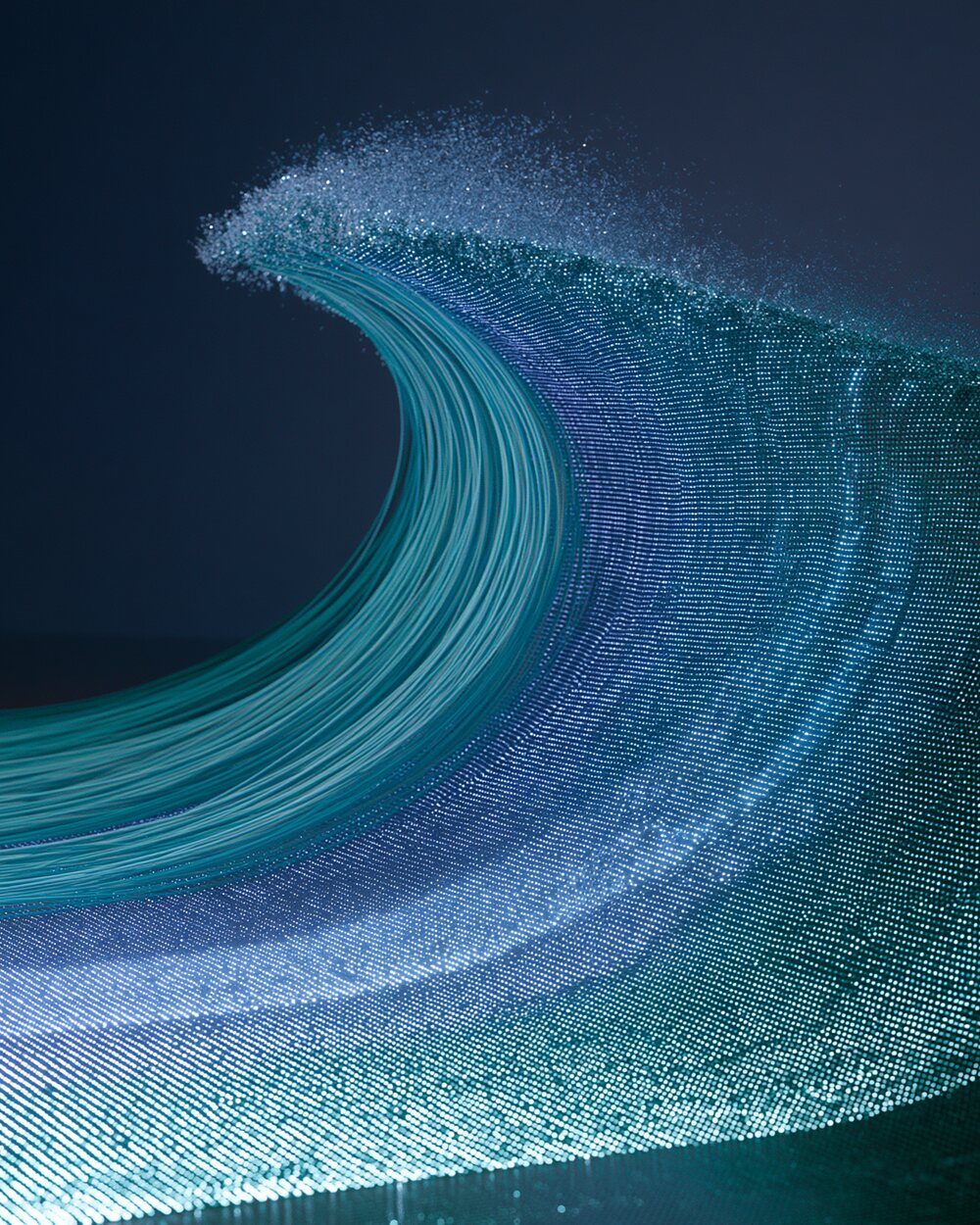 Vibrant digital surf wave representing live music work